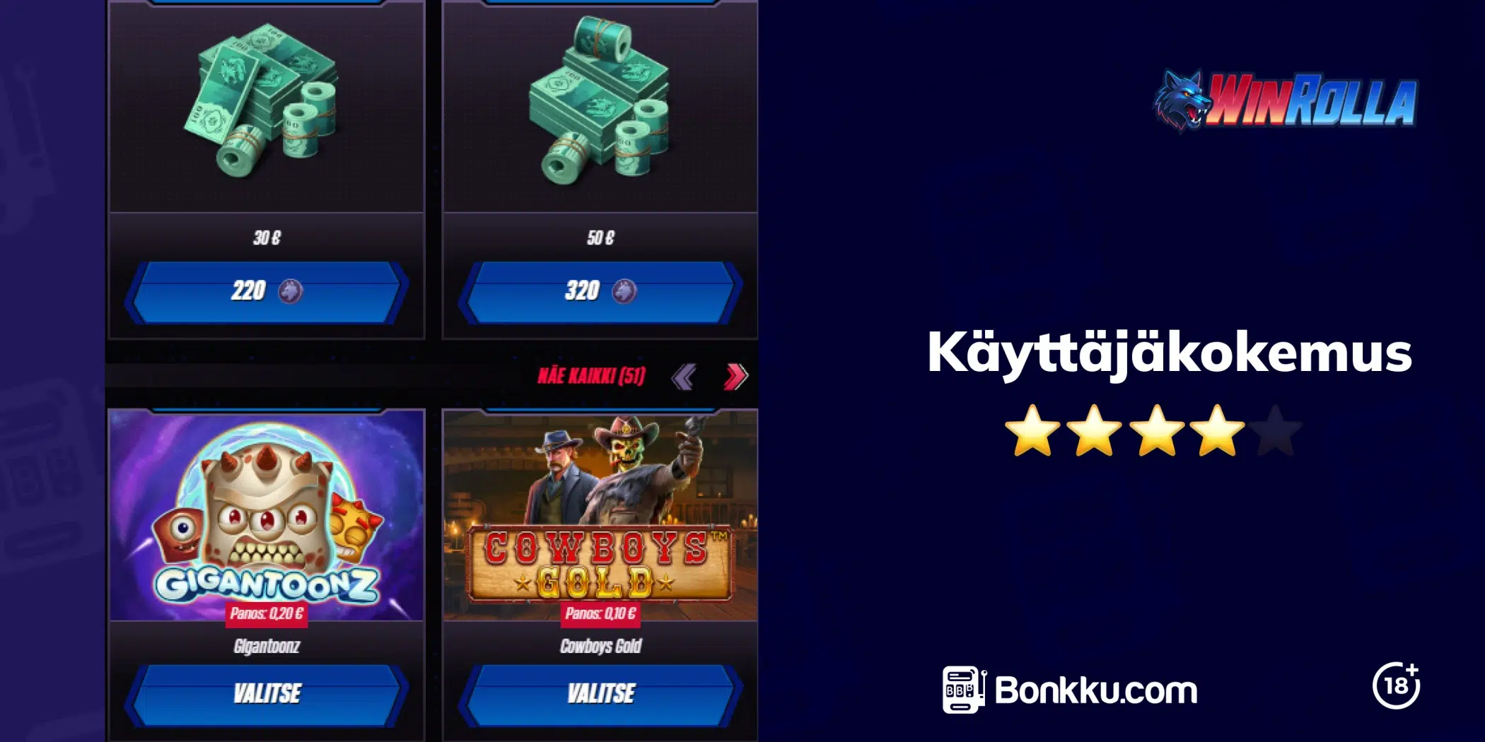 winrolla käyttäjäkokemus