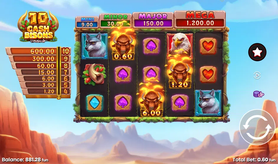 10 cash bisons slot