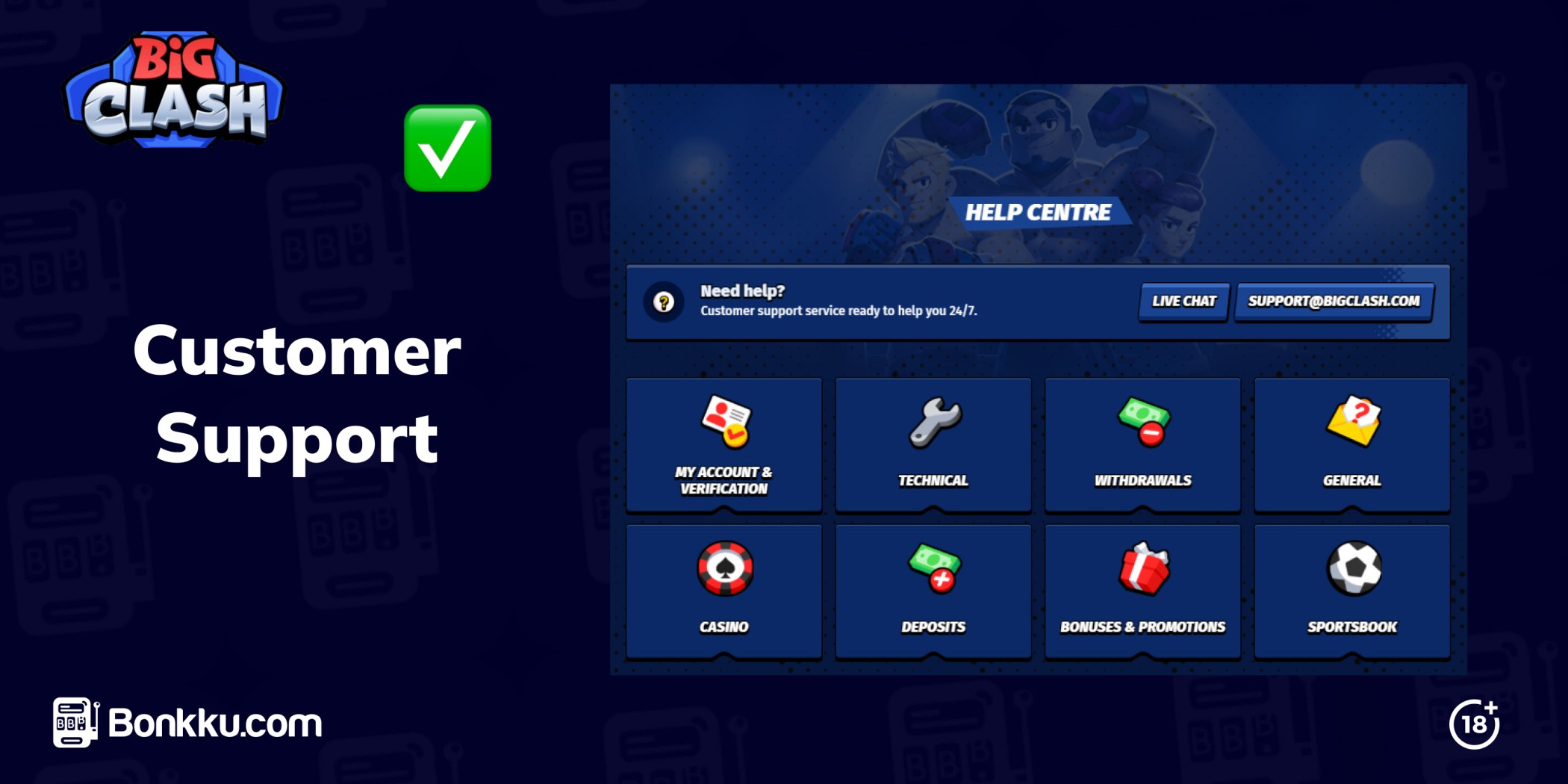big clash casino customer support