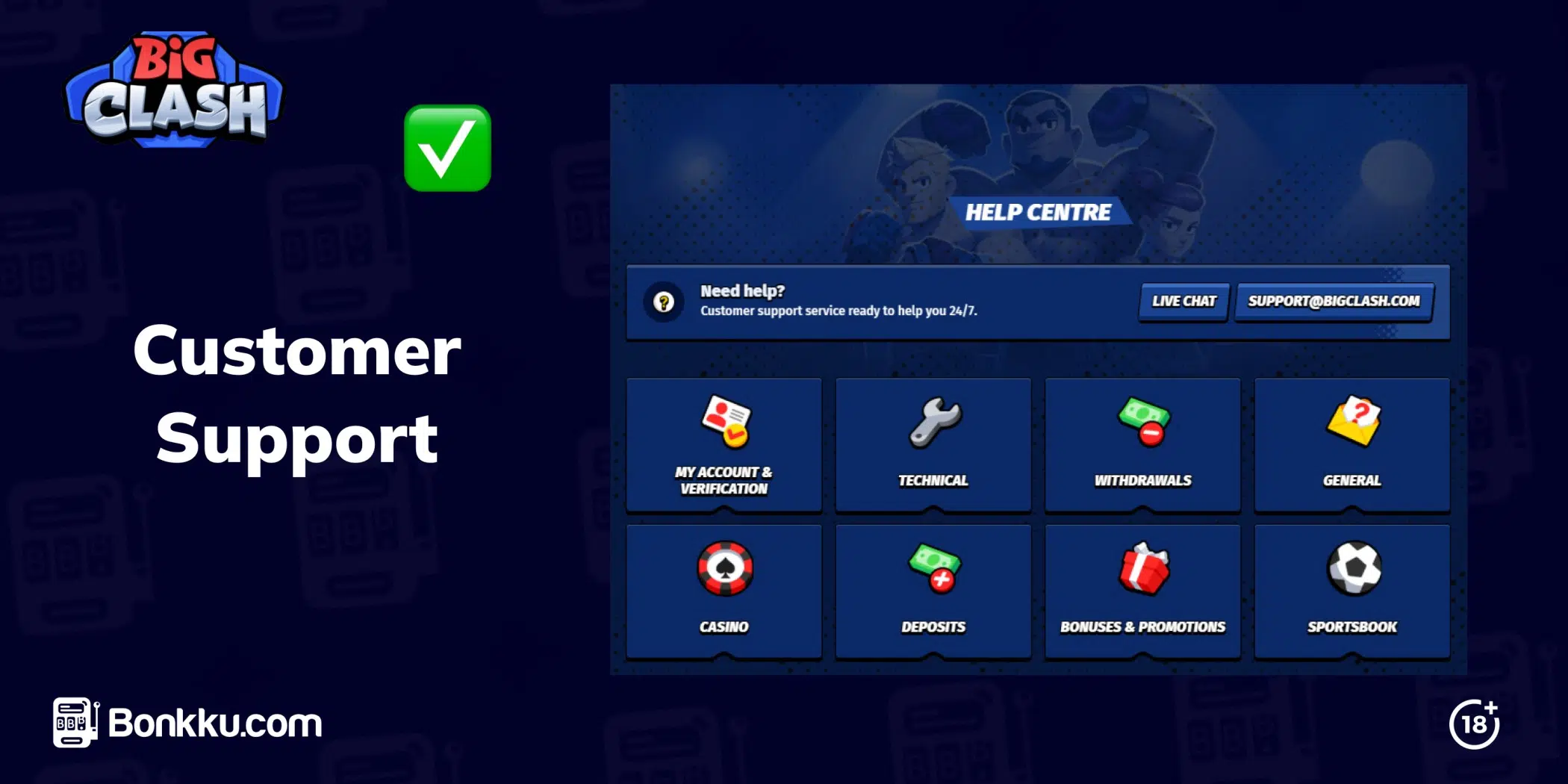 big clash casino customer support