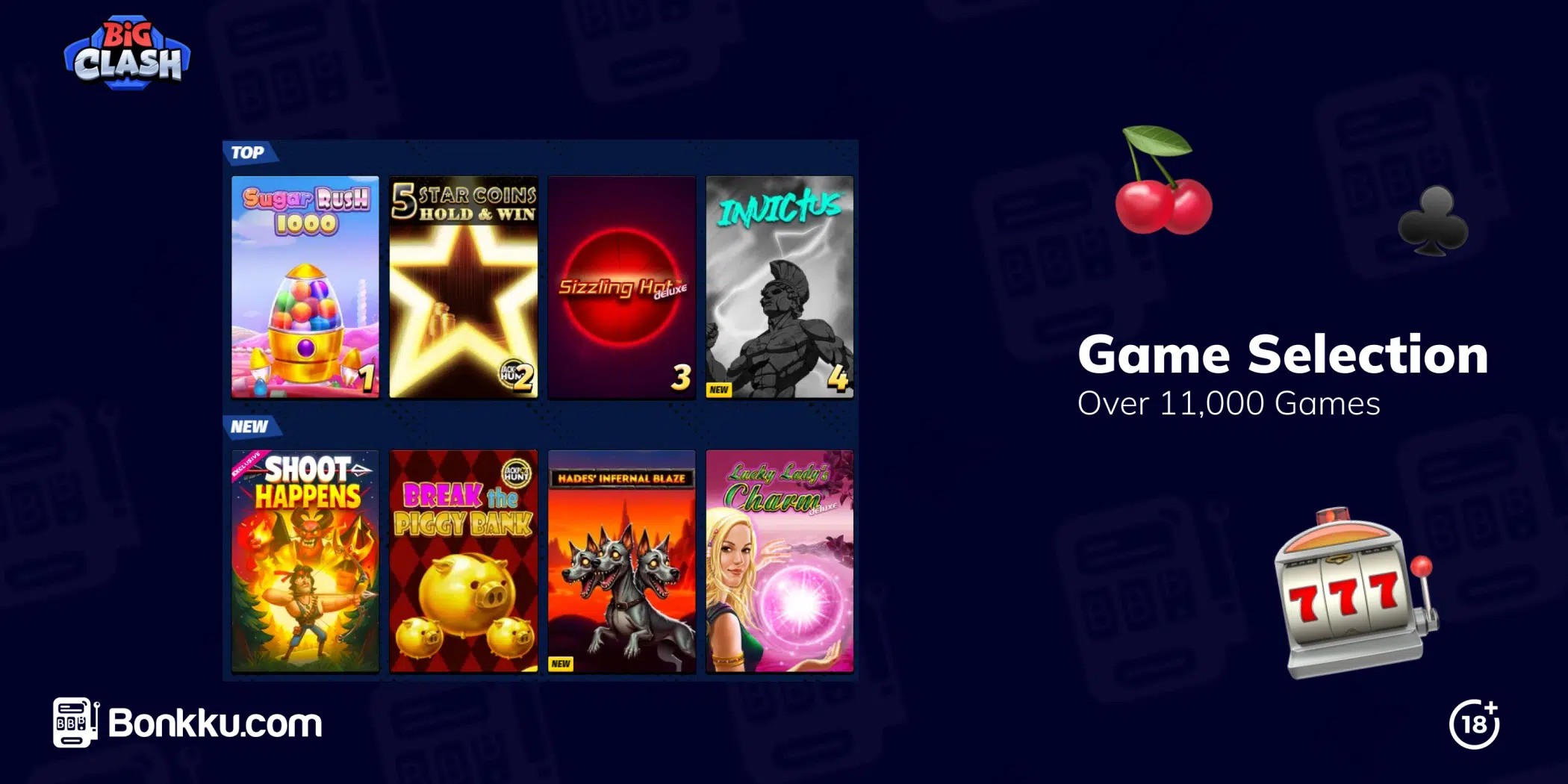 big clash casino game selection