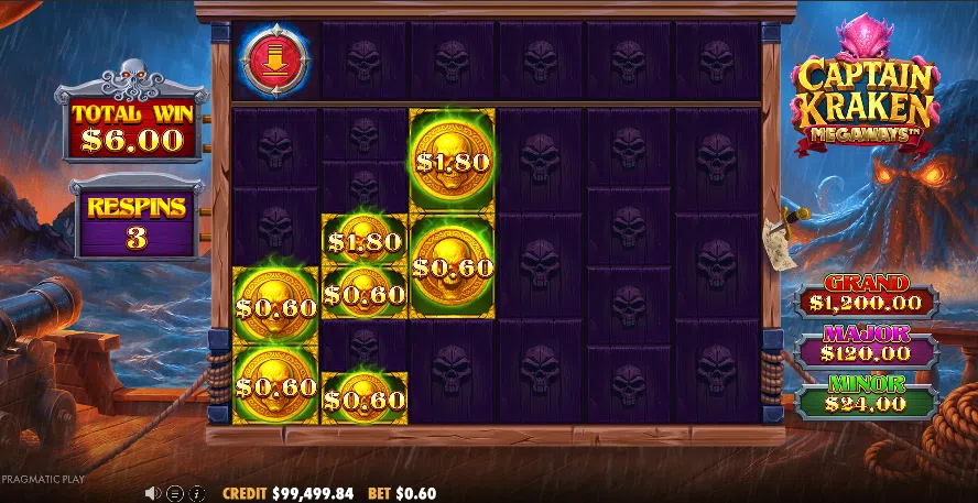 captain kraken megaways bonus