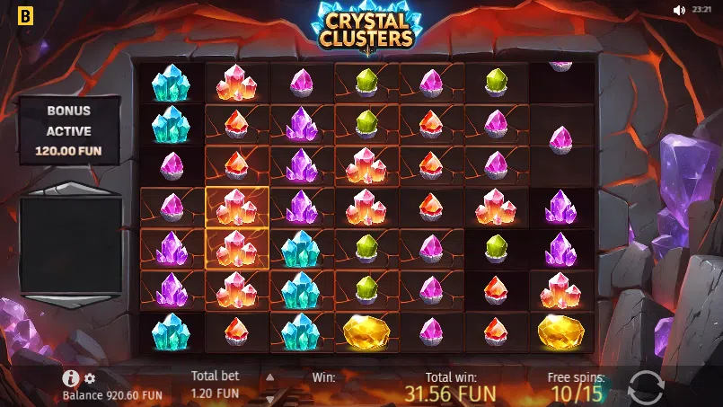 crystal clusters bonus