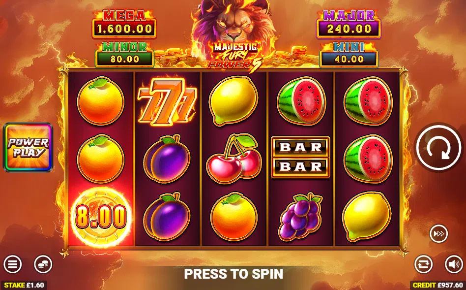 majestic fury power 5 slot