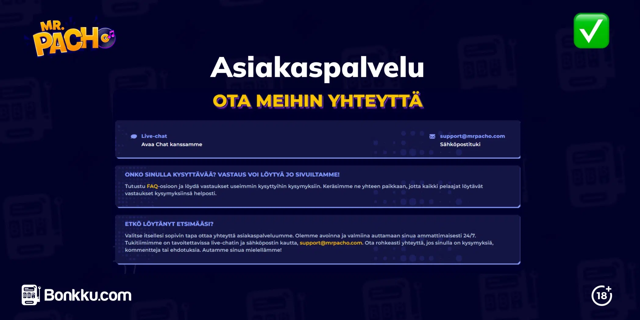 mr pacho asiakaspalvelu