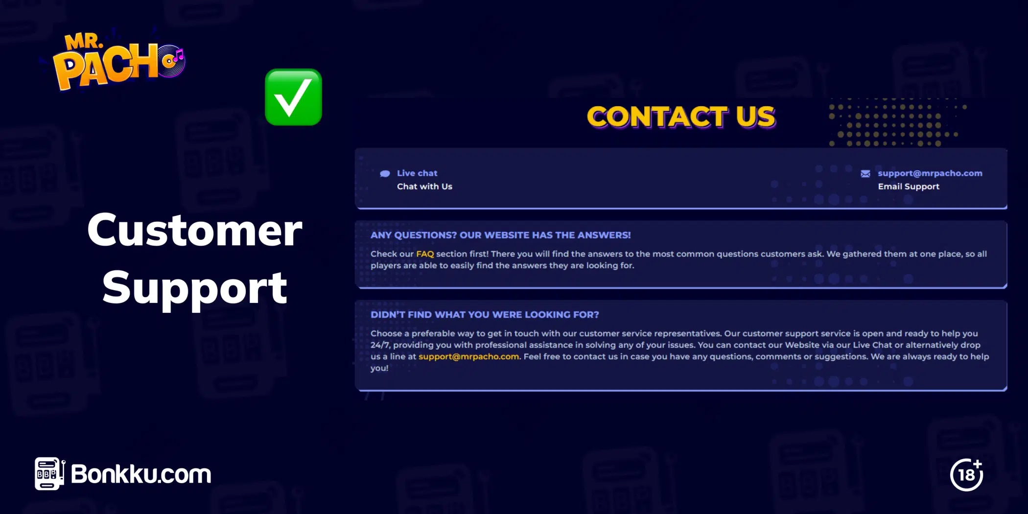 mr pacho customer support