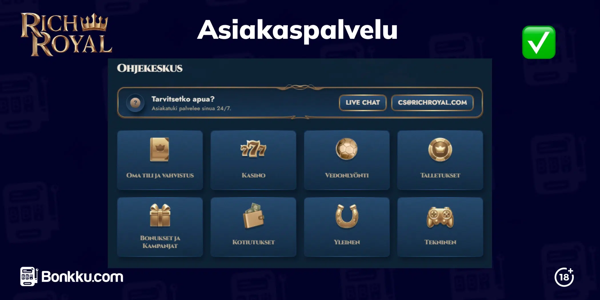 rich royal casino asiakaspalvelu