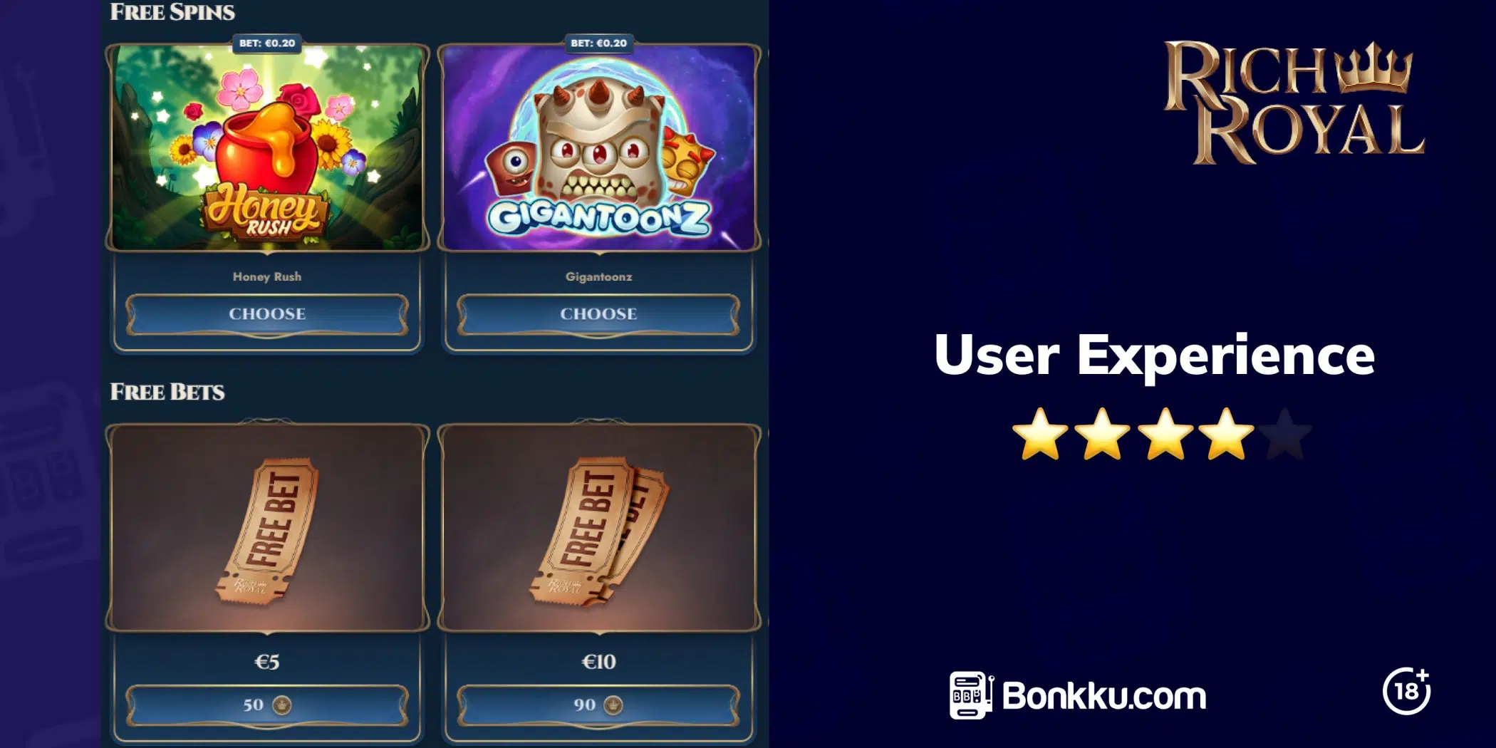 rich royal casino user experience