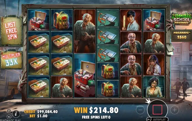 zombie school megaways bonus
