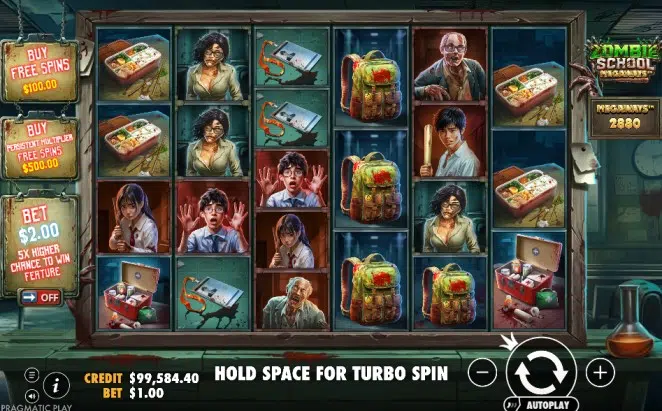 zombie school megaways slot