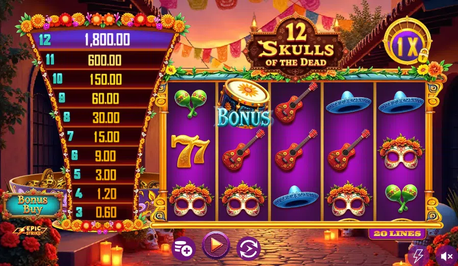 12 skulls of the dead slot