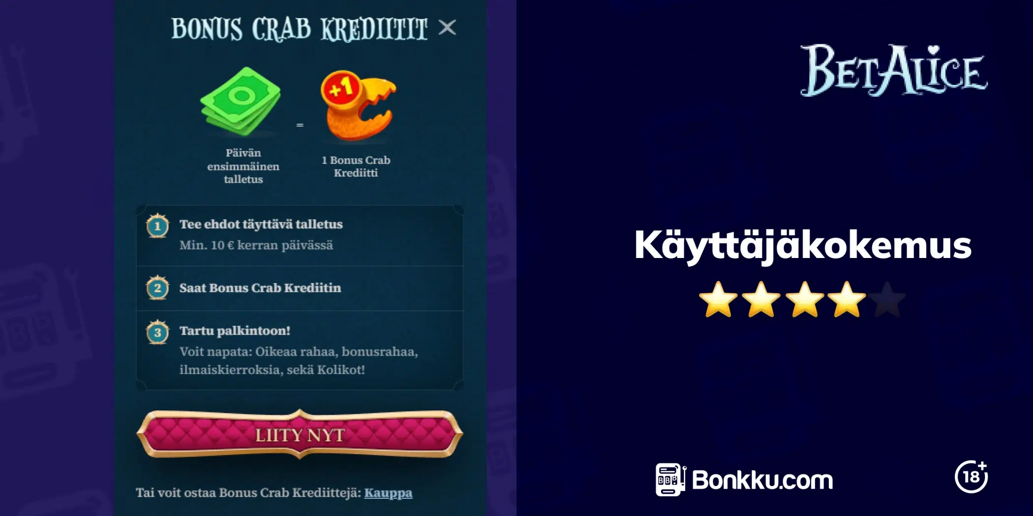 betalice käyttäjäkokemus