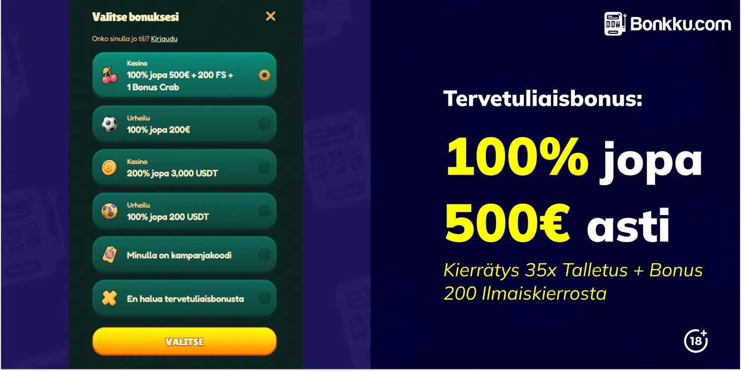 gokong tervetuliaisbonukset