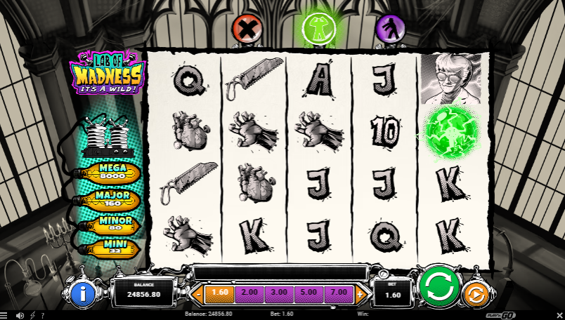 lab of madness its a wild slot