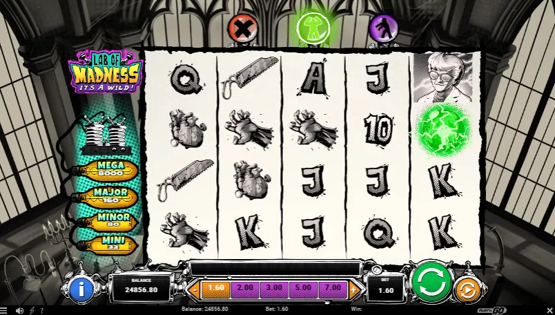 lab of madness its a wild slot