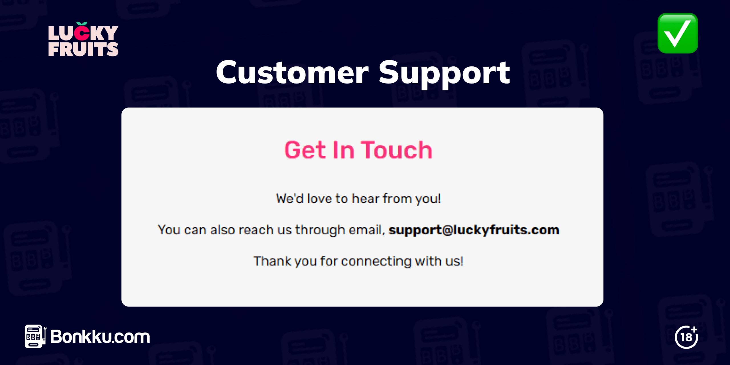 lucky fruits customer support