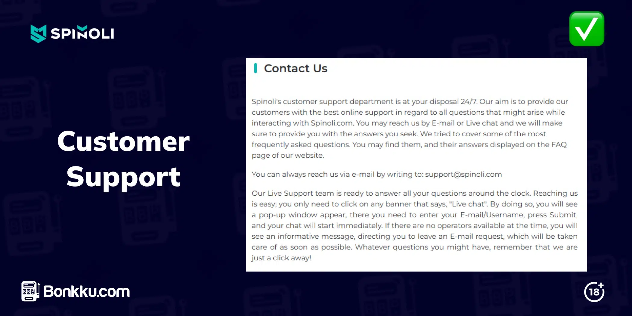 spinoli customer support