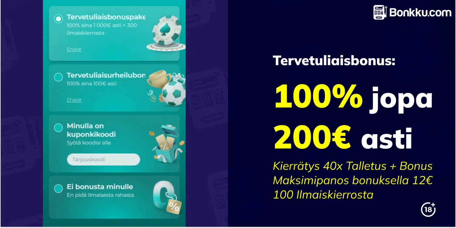spinoli tervetuliaisbonus