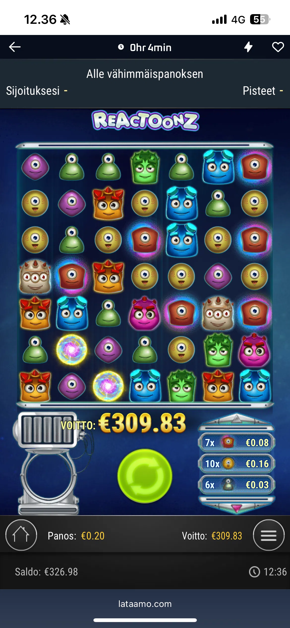 Big wins screenshot