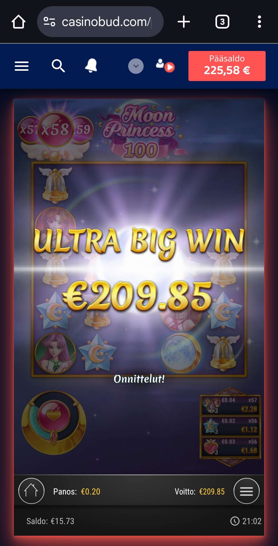 Big wins screenshot