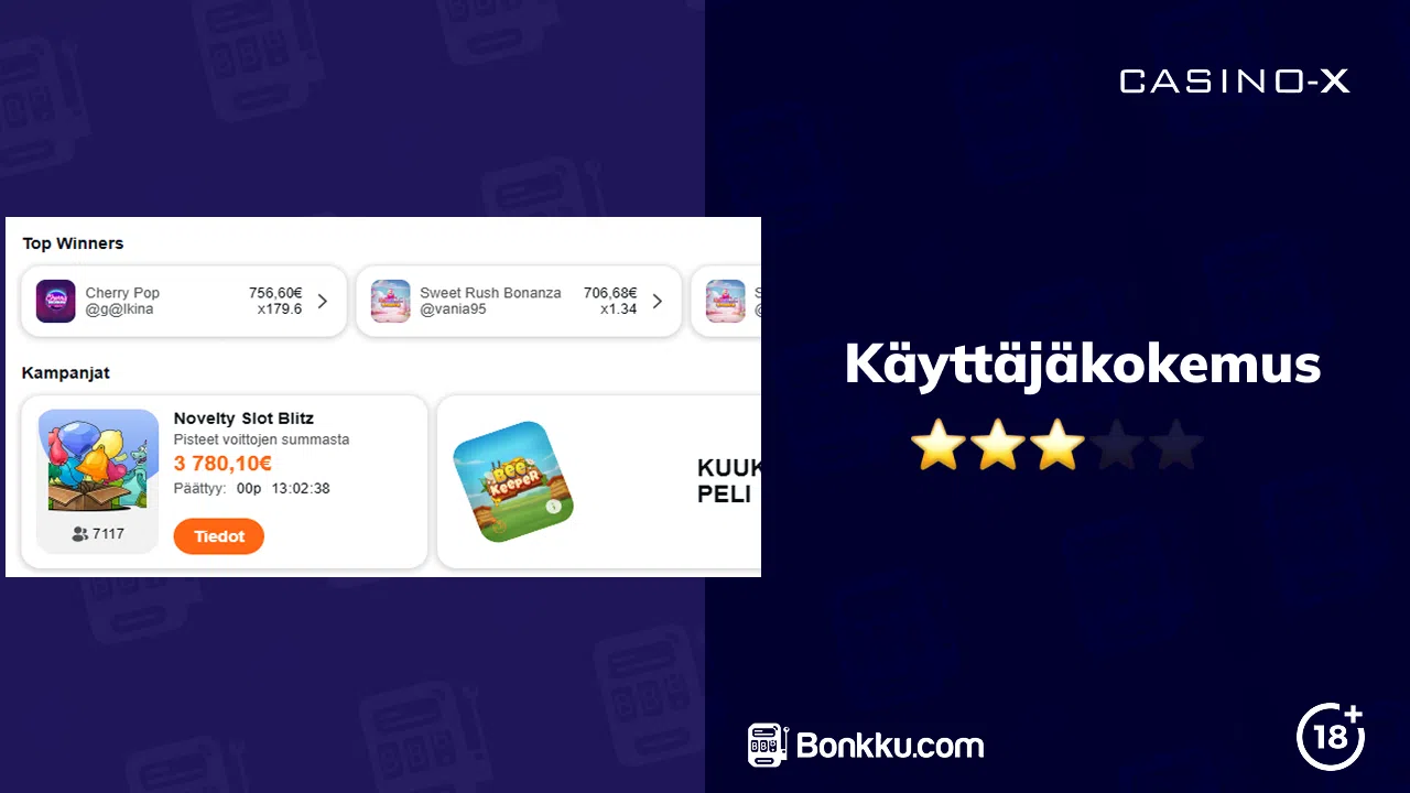 casino-x käyttäjäkokemus