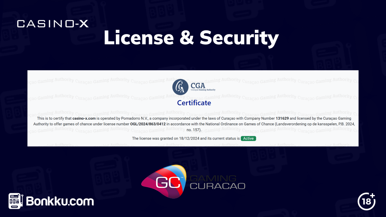 casino-x license and security