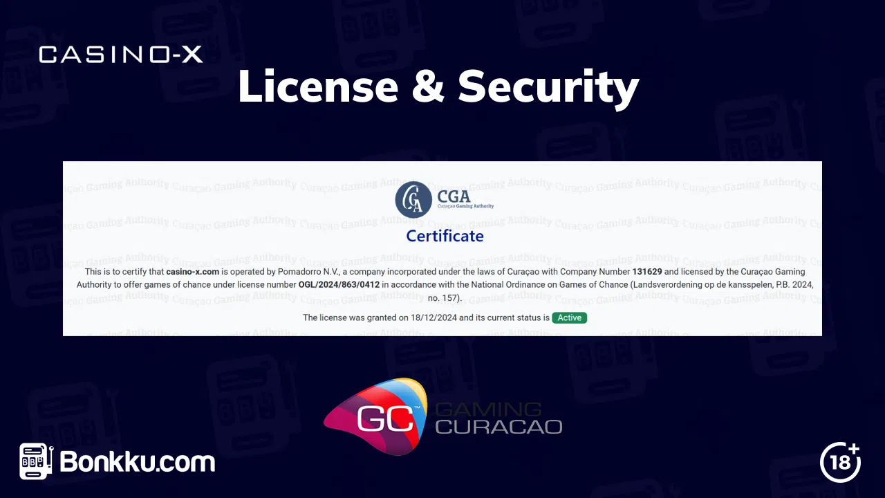 casino-x license and security