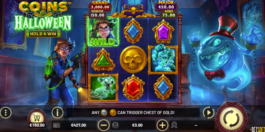 coins of halloween hold and win slot