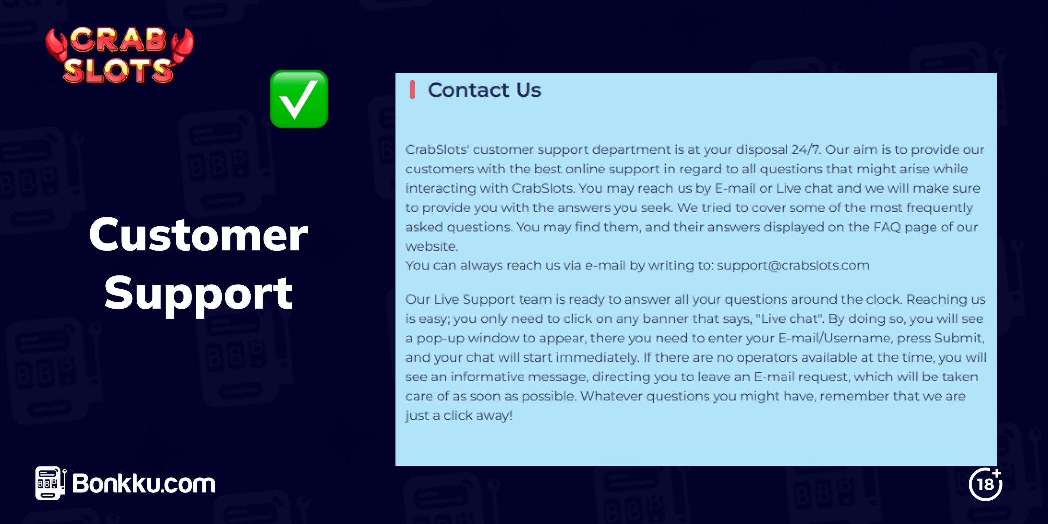 craab slots casino customer support