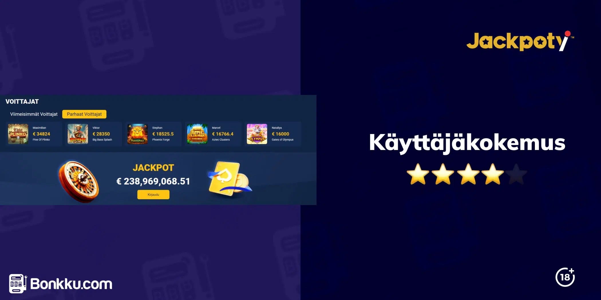 jackpoty casino käyttäjäkokemus