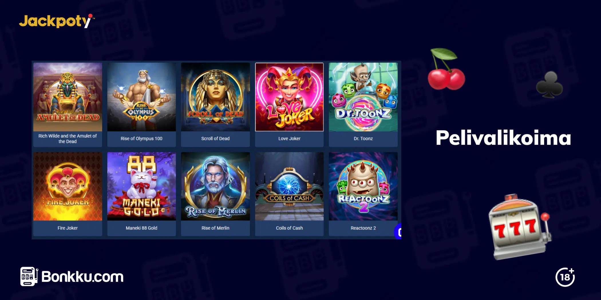 jackpoty casino pelivalikoima