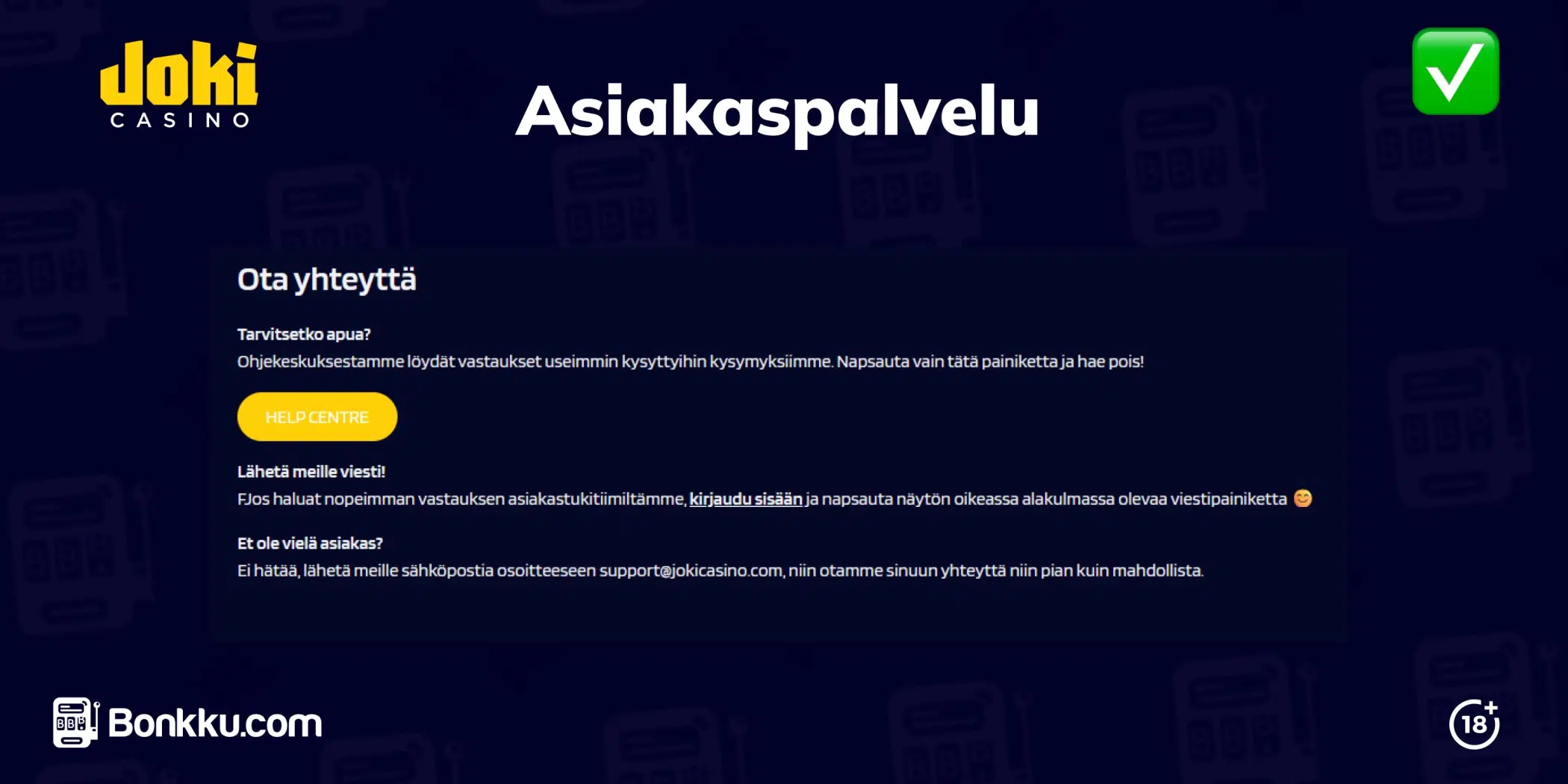 joki casino asiakaspalvelu