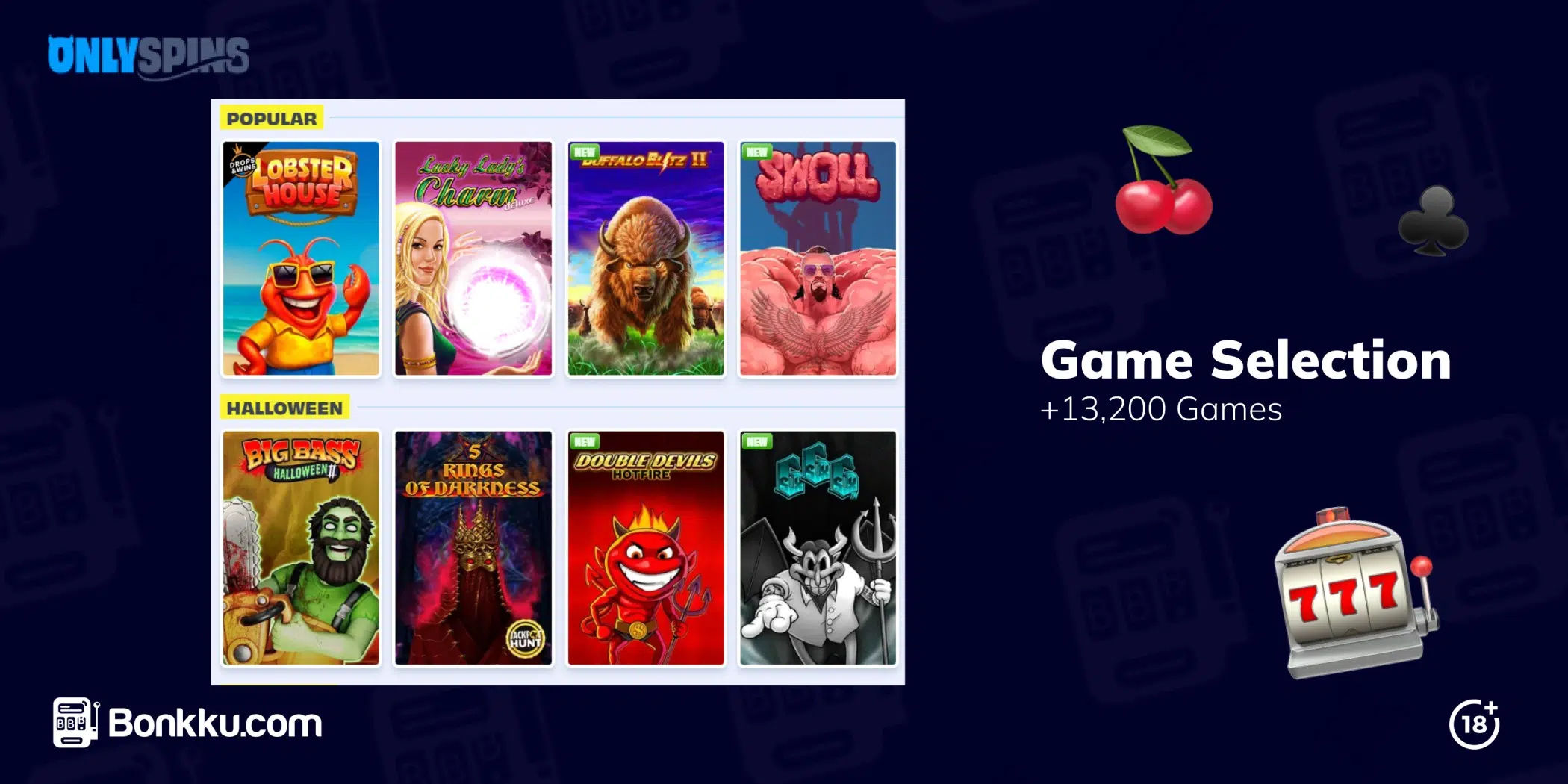 onlyspins casino game selection