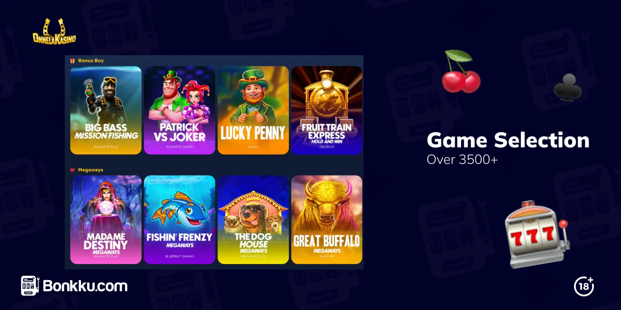 onnela kasino game selection