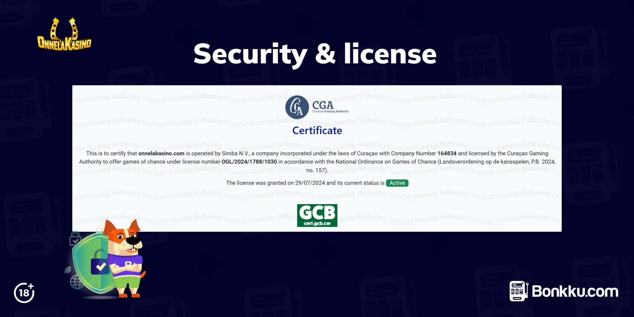 onnela kasino security and license