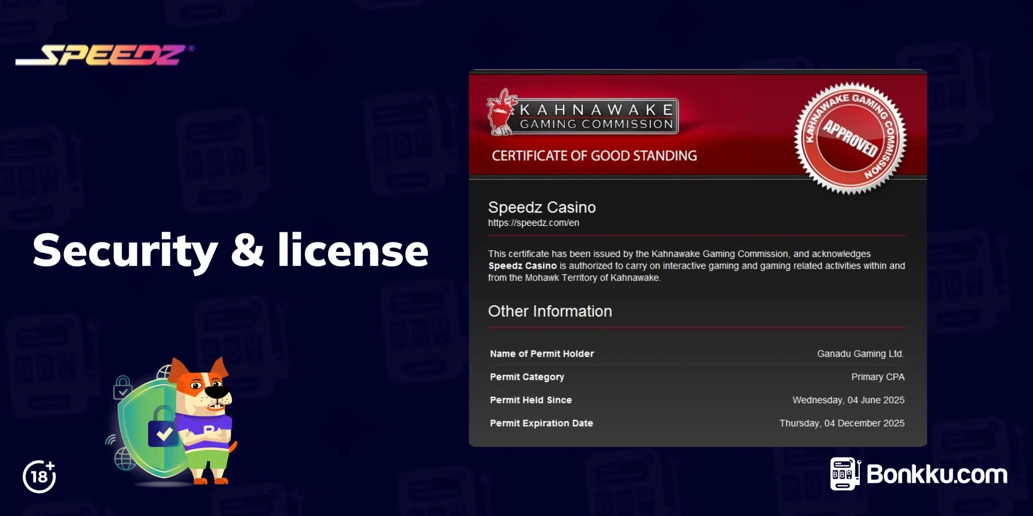 speedz casino security and license