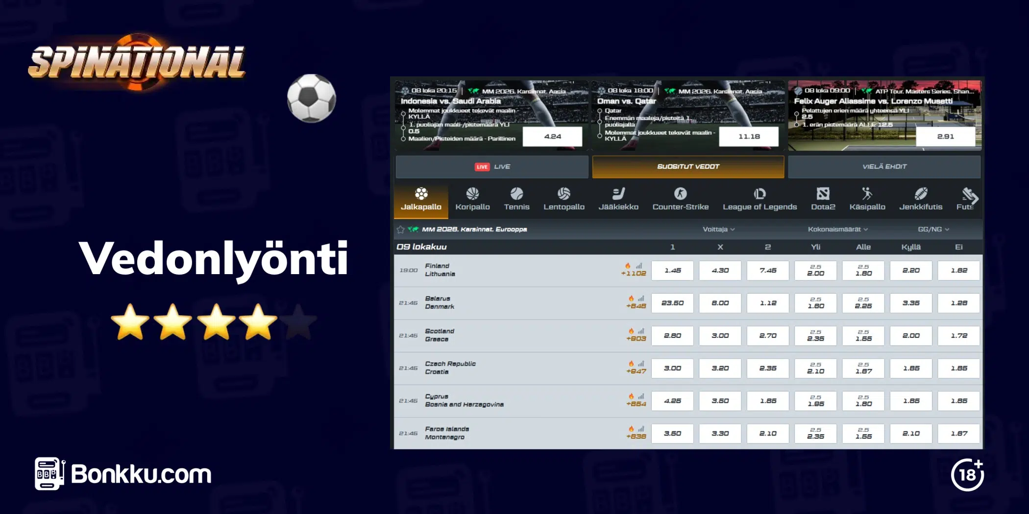 spinational casino vedonlyönti