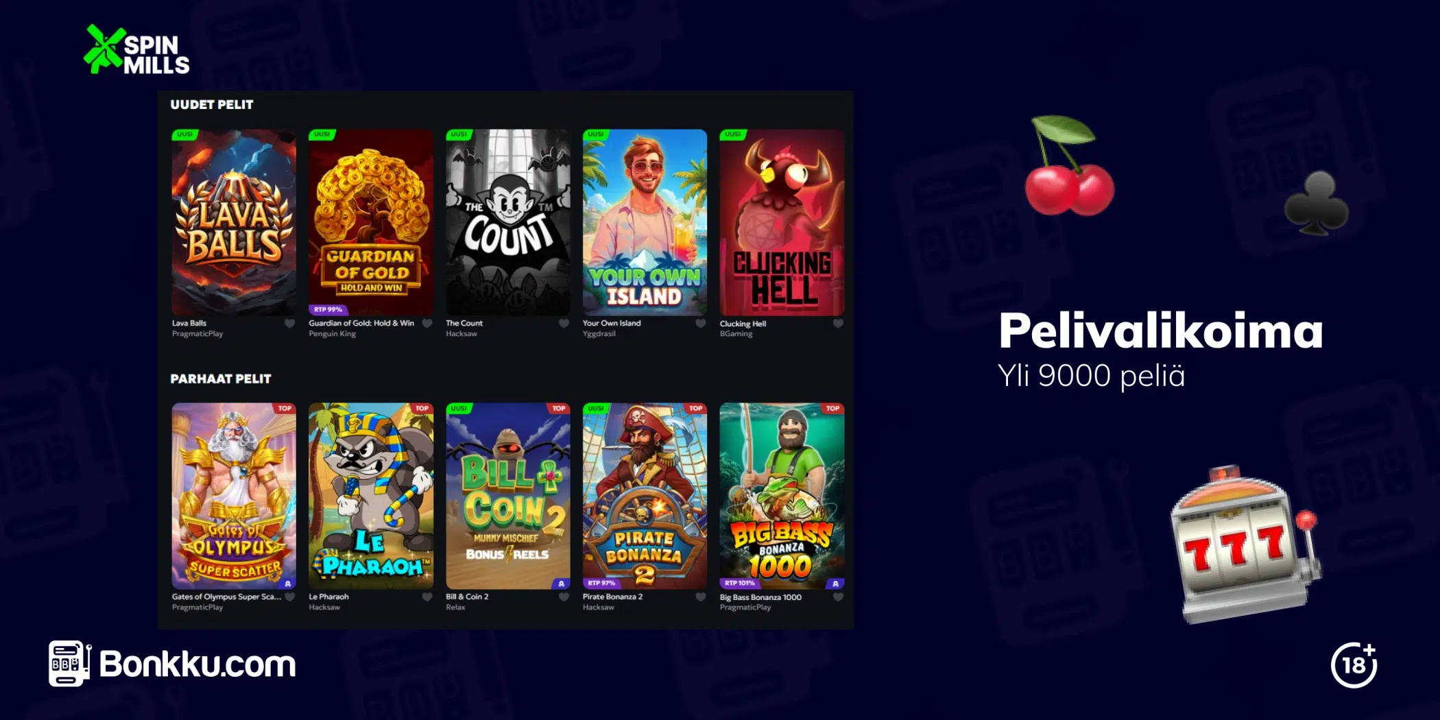spinmills casino pelivalikoima