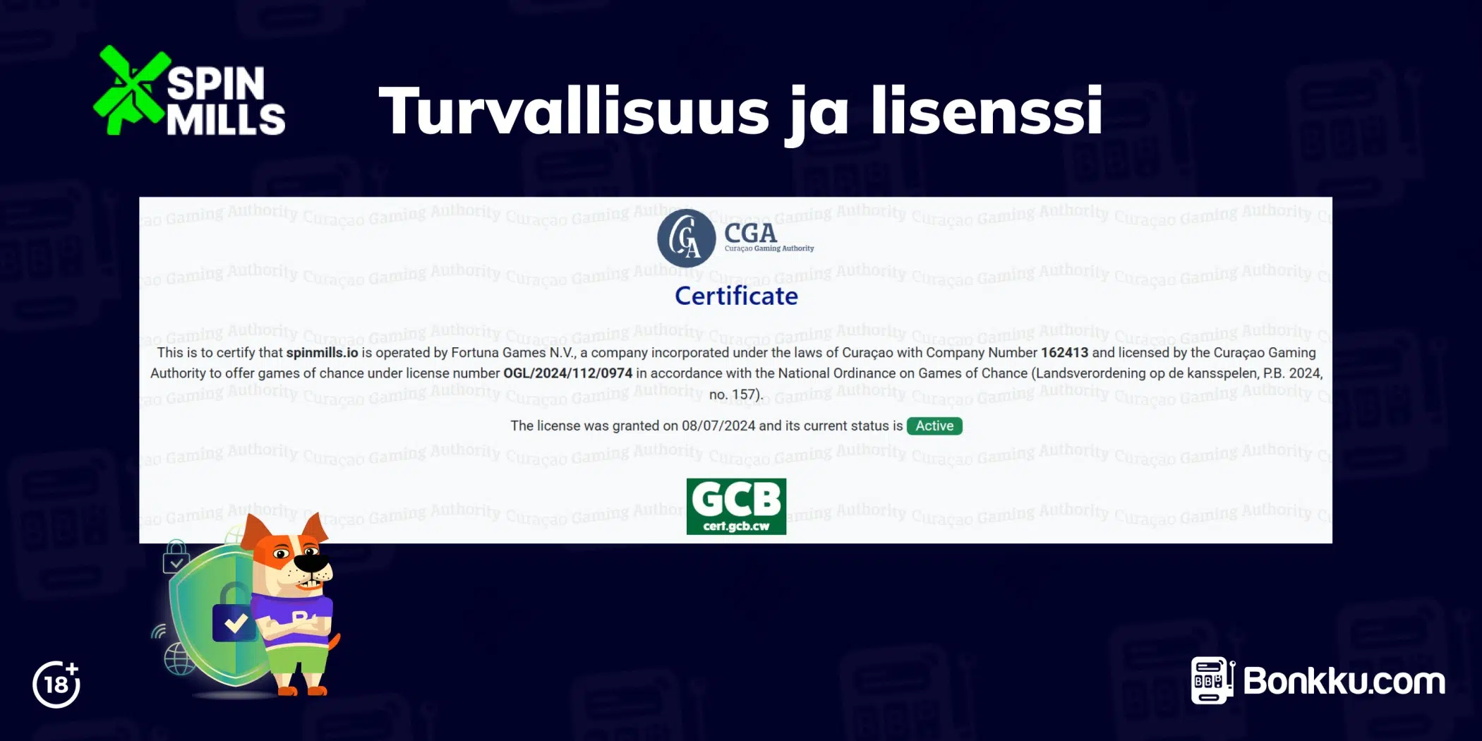 spinmills casino turvallisuus ja lisenssi