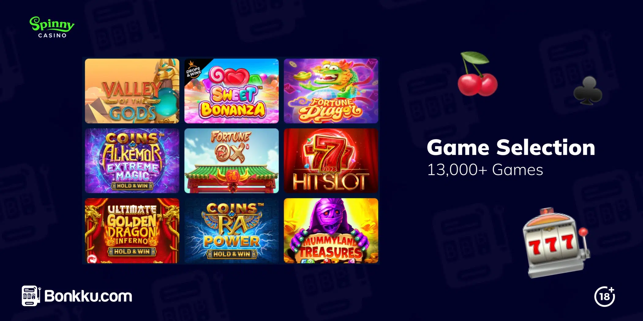 spinny casino game selection