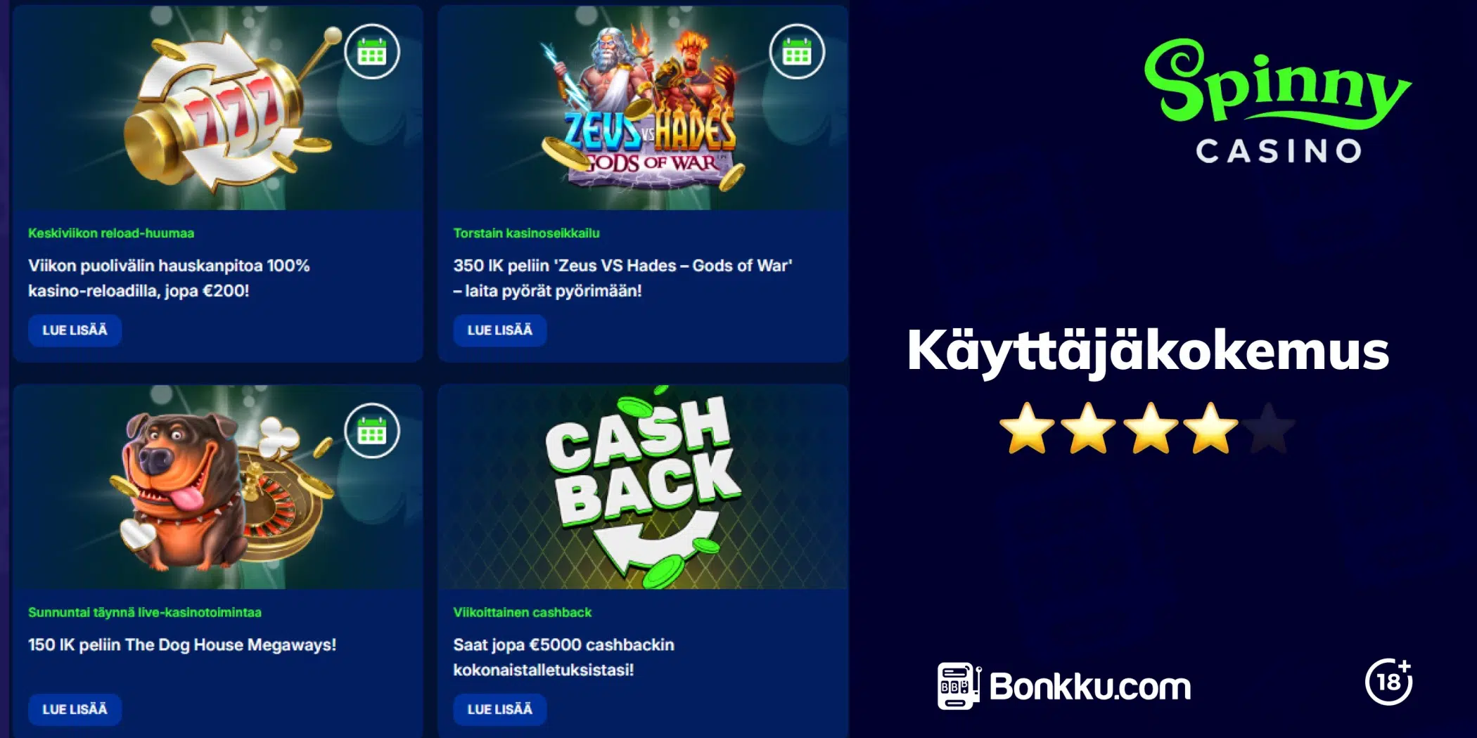 spinny casino käyttäjäkokemus