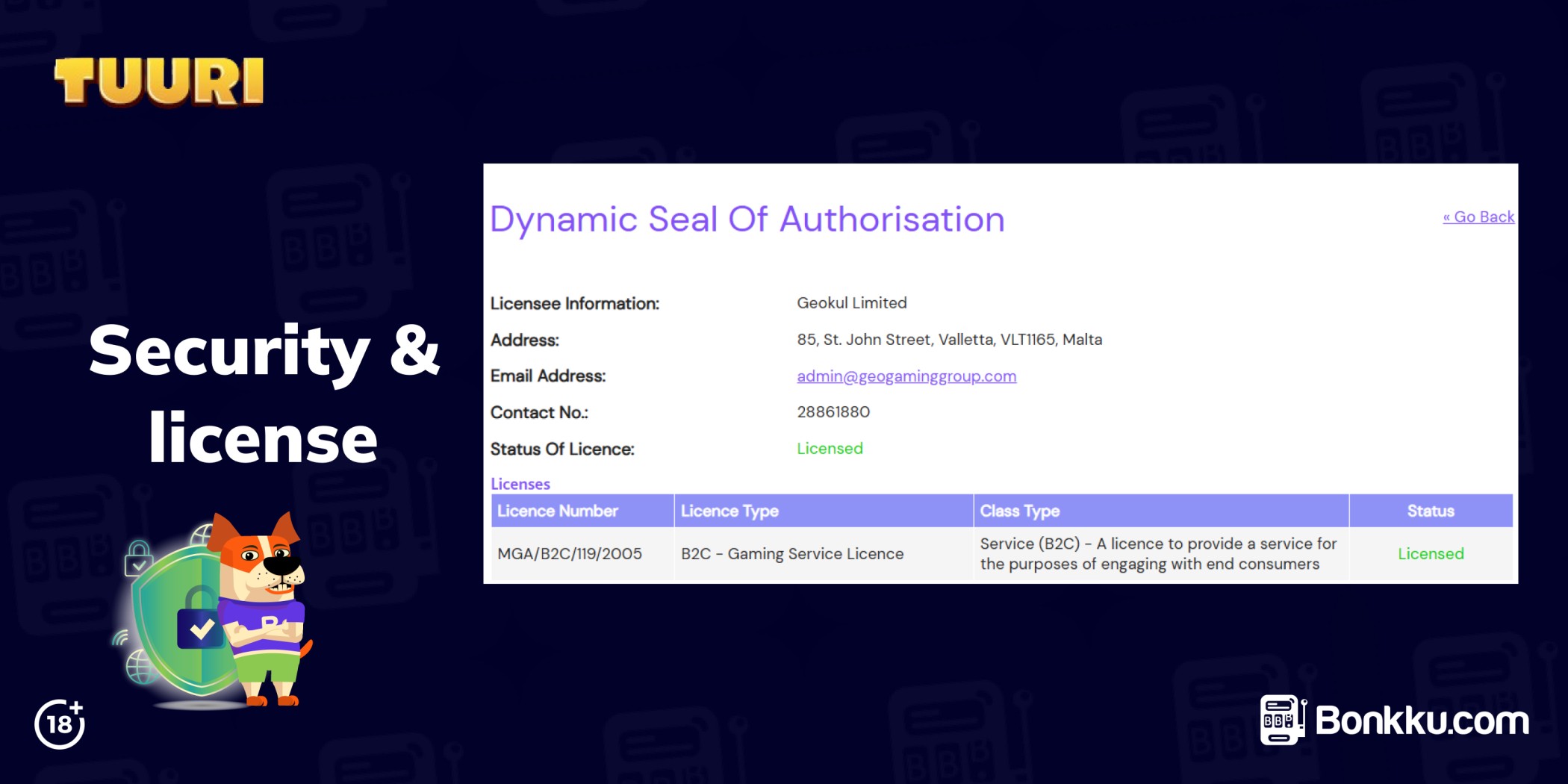 tuuri kasino security and license