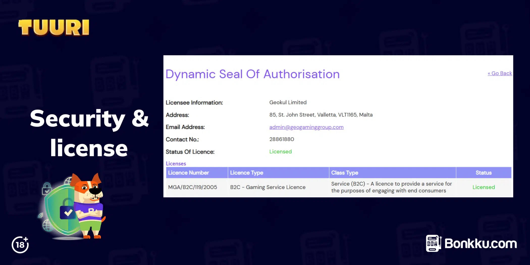 tuuri kasino security and license