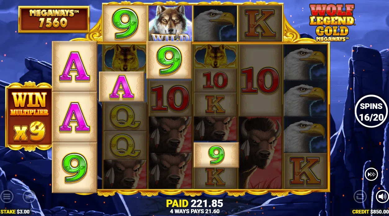 wolf legend gold megaways bonus