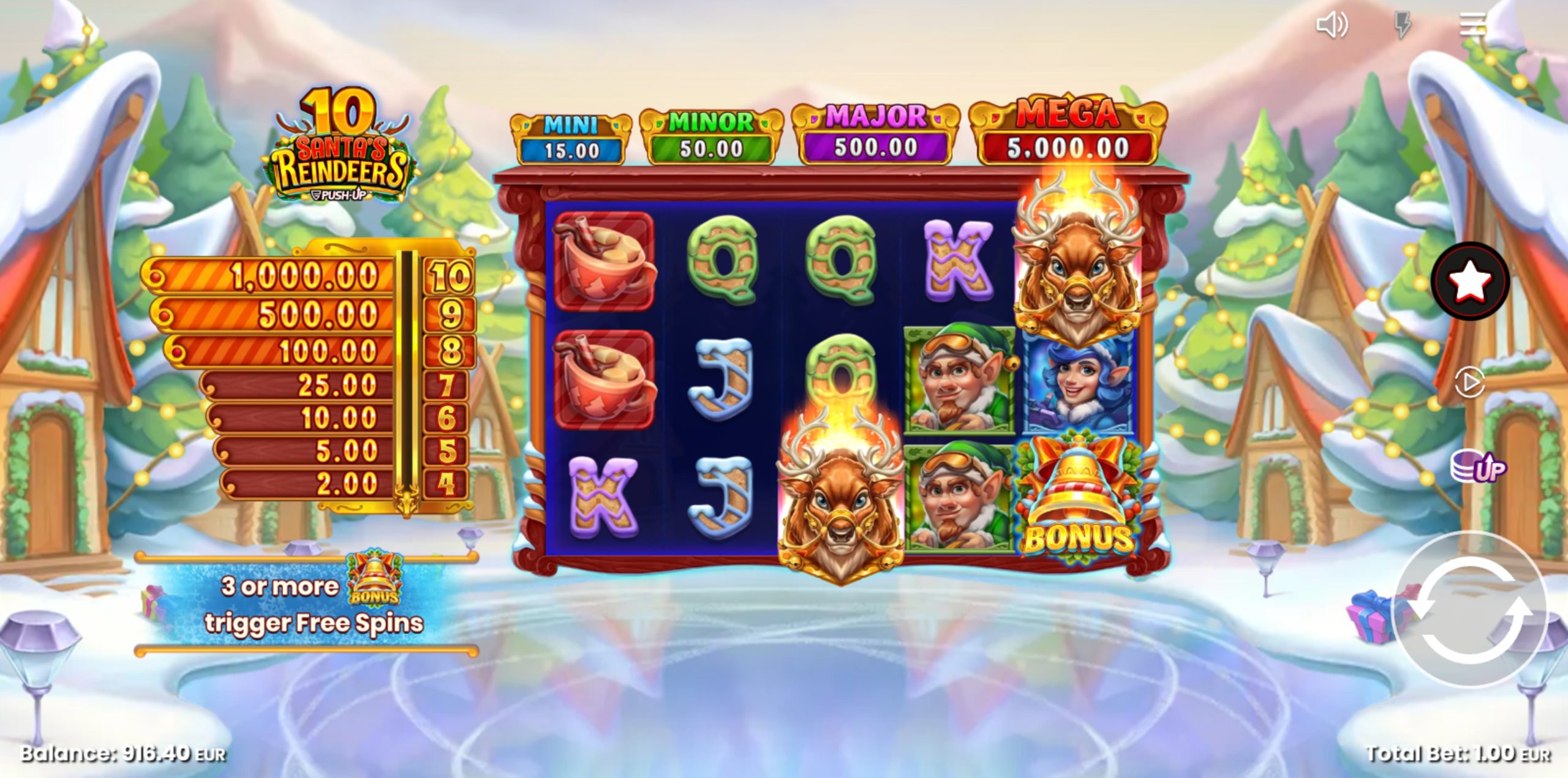 10 santas reindeers slot