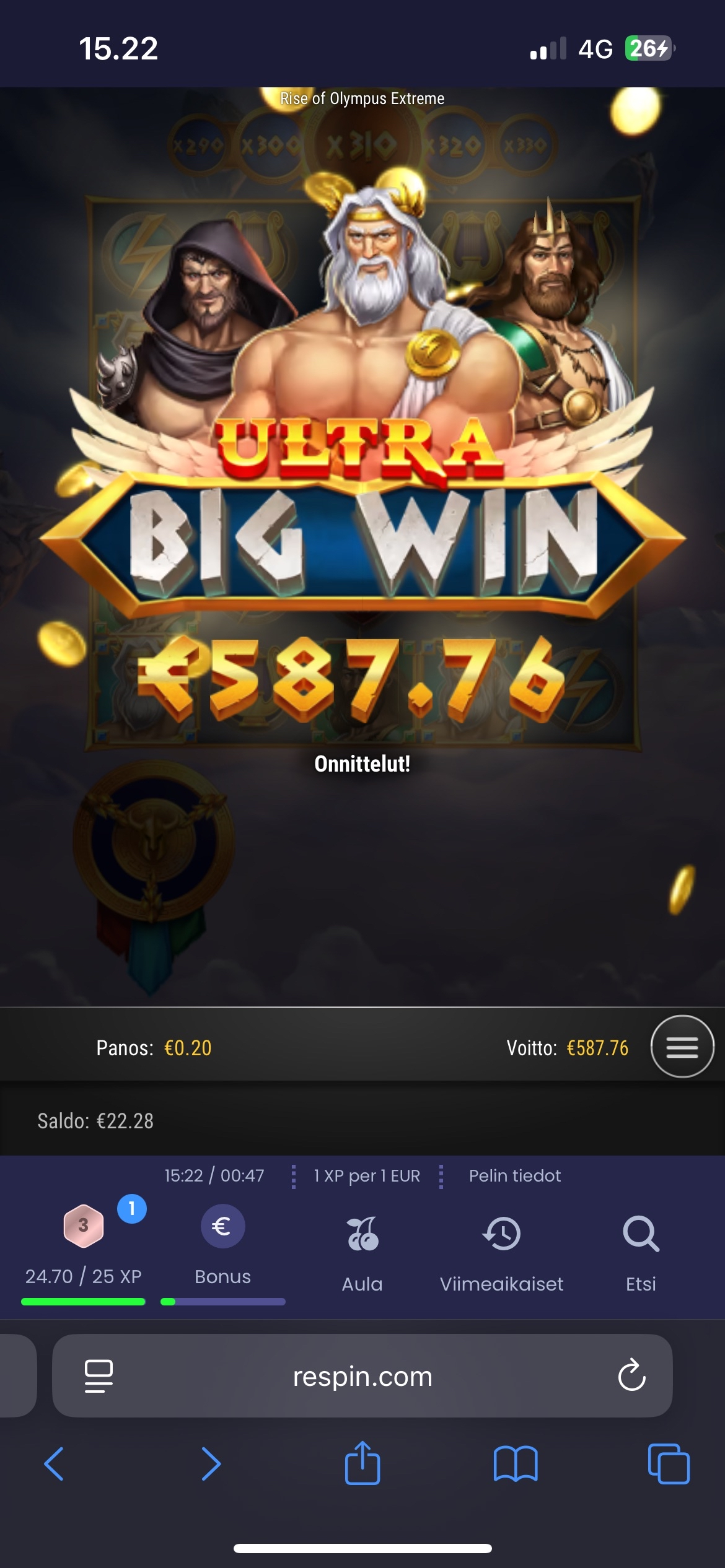 Big wins screenshot