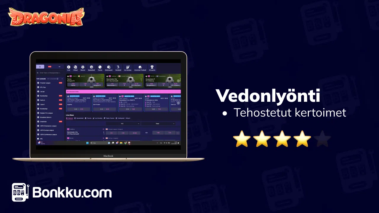 dragonia casino vedonlyönti