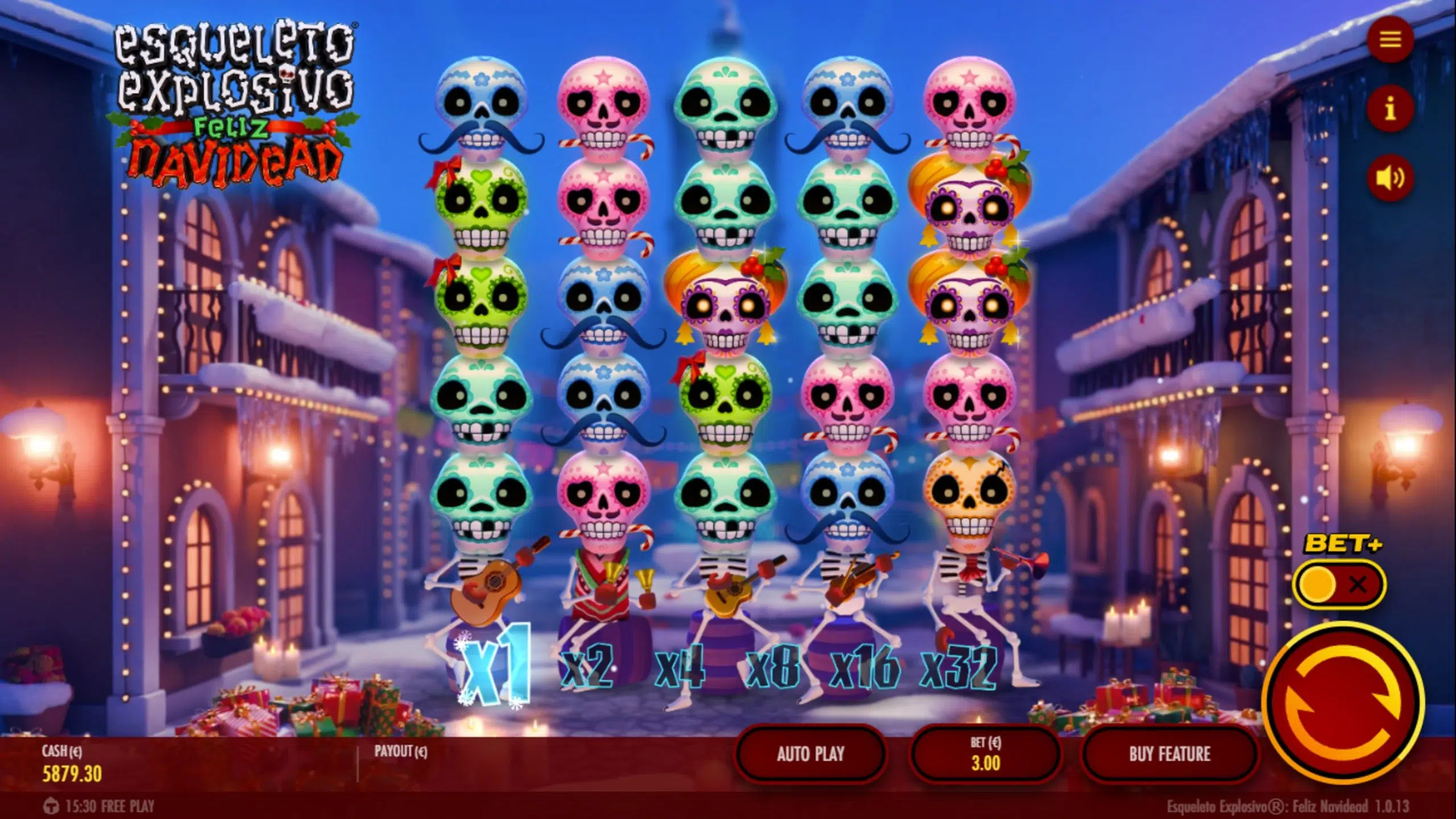 esqueleto explosivo feliz navidead slot