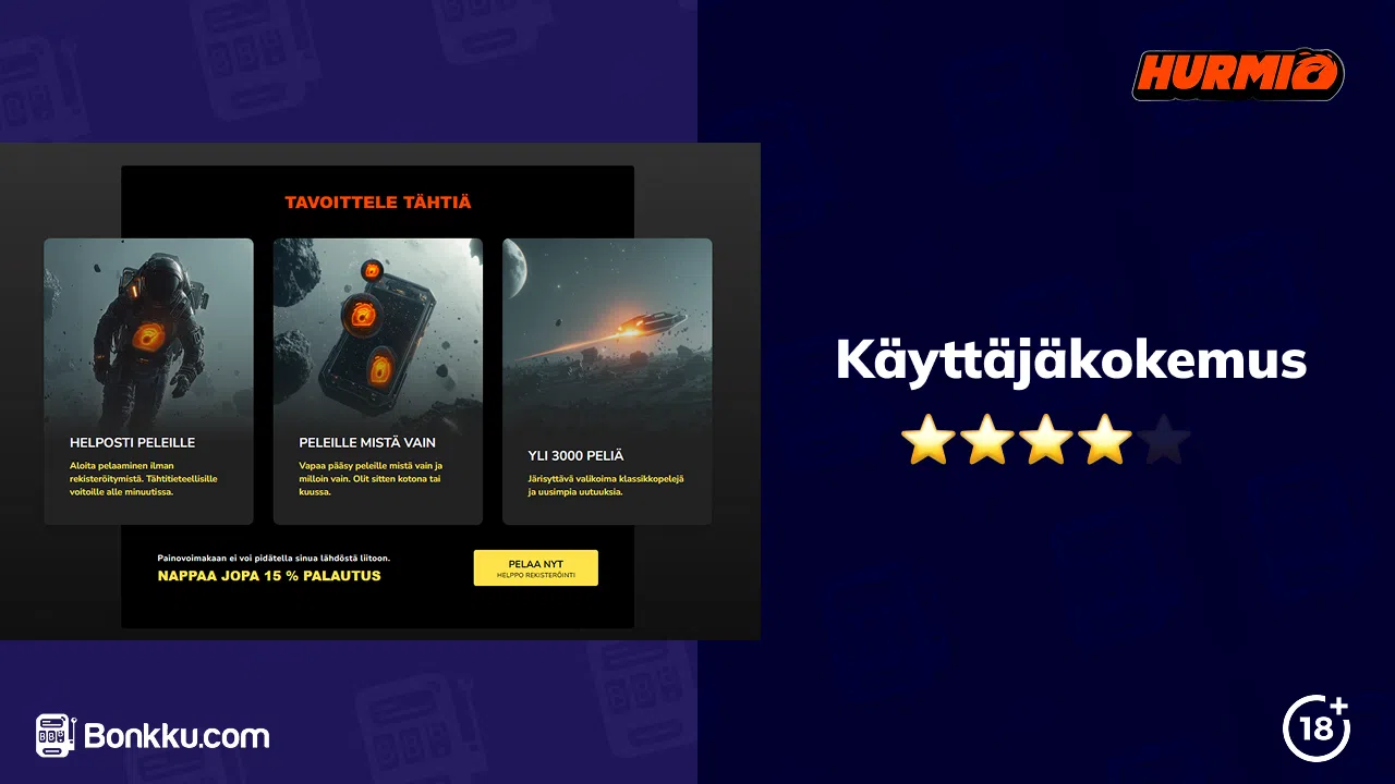hurmio casino käyttäjäkokemus