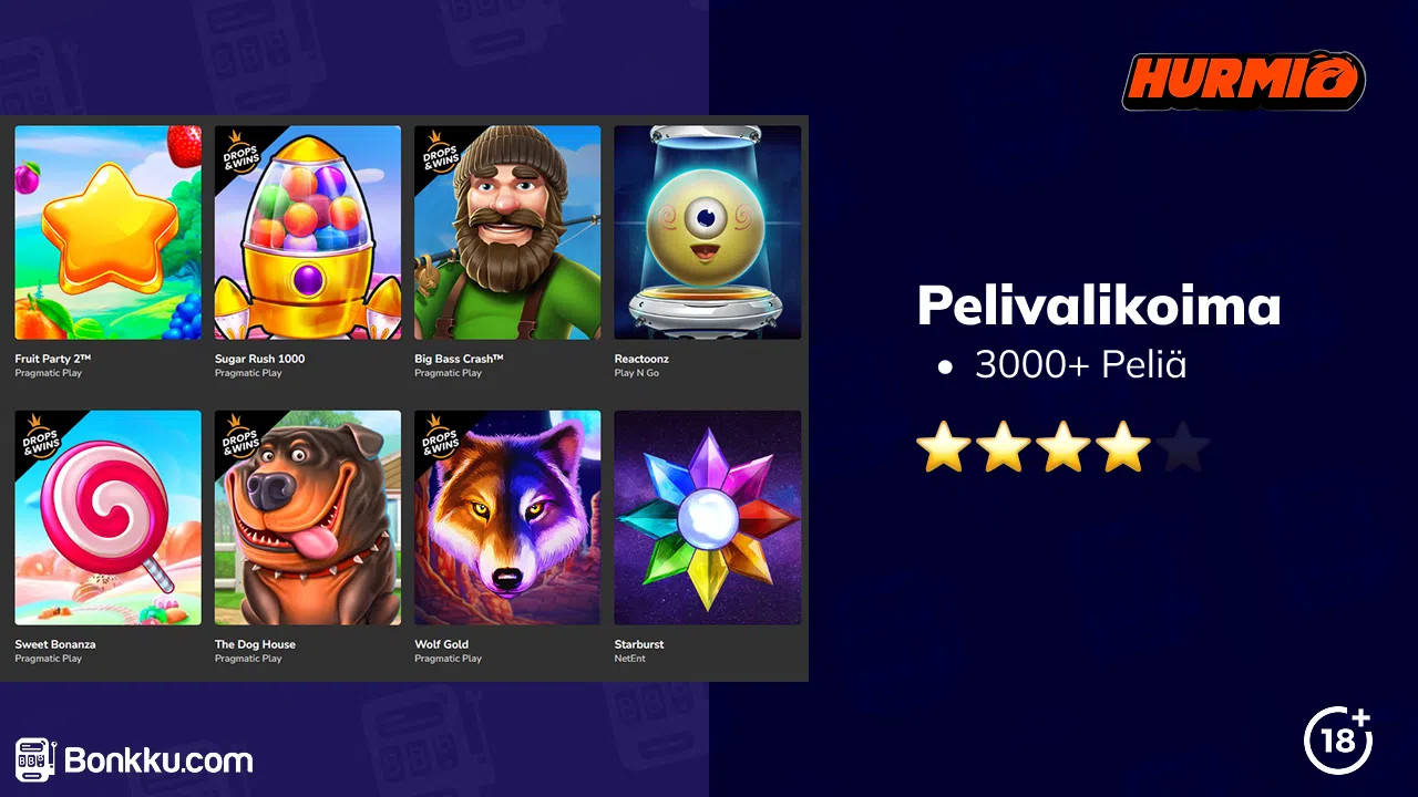 hurmio casino pelivalikoima
